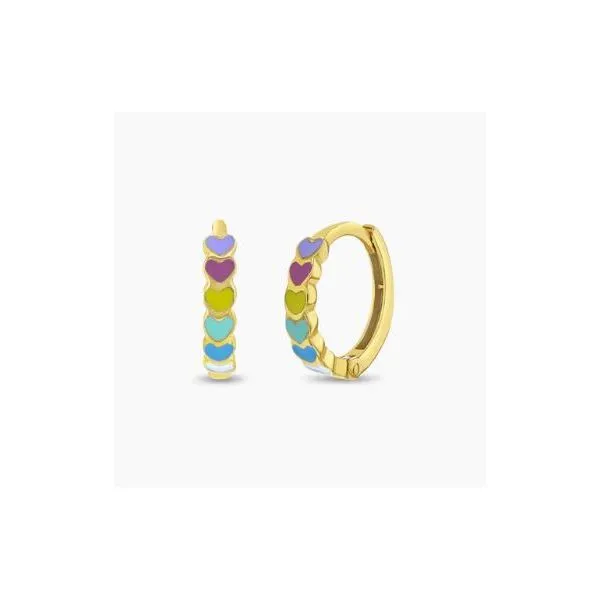 In Season Jewelry Yellow Gold Heart Hoop Earrings