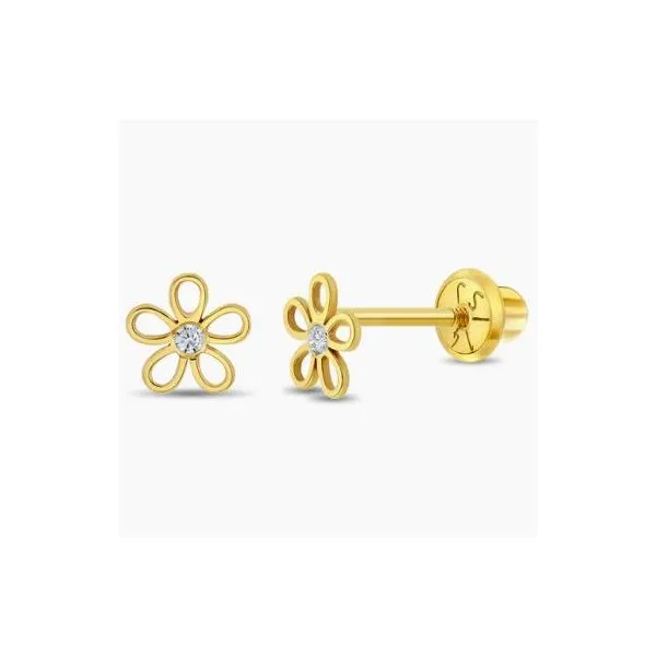 In Season Jewelry Yellow Gold & Flower Earrings