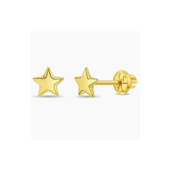 In Season Jewelry Yellow Gold Puffed Star Earrings