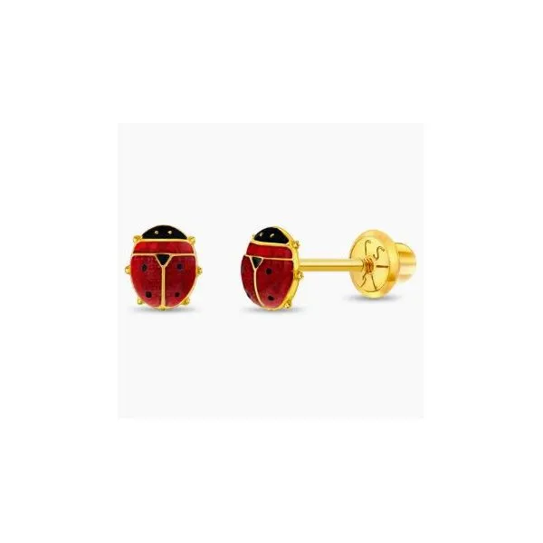 In Season Jewelry Yellow Gold Ladybug Earrings SVS Fine Jewelry Oceanside, NY