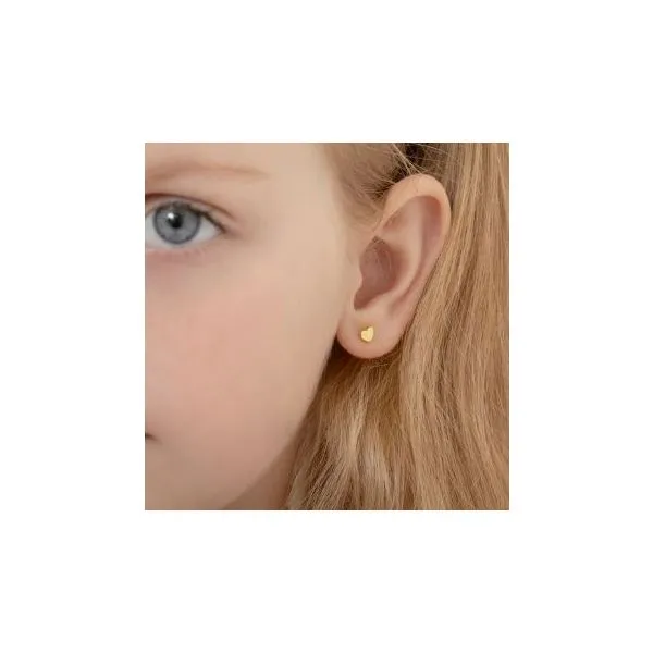 In Season Jewelry Yellow Gold Heart Earrings Image 2 SVS Fine Jewelry Oceanside, NY