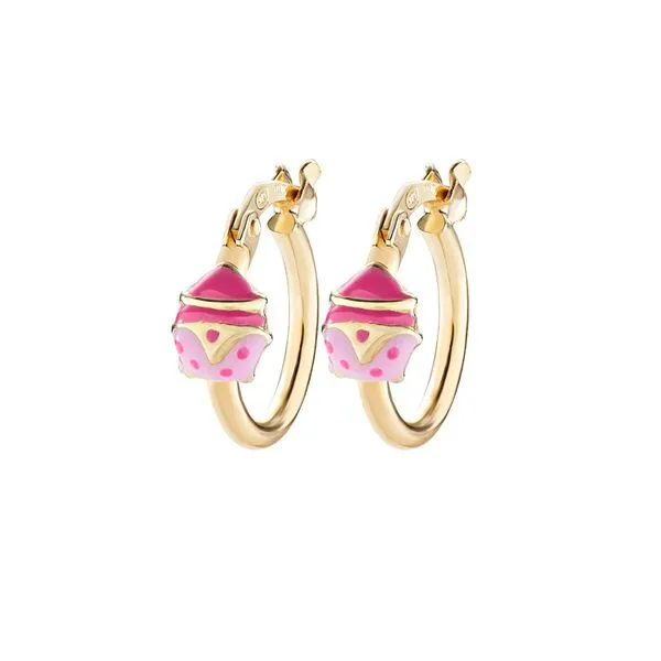 Amen Children's Yellow Gold Plated Stainless Steel Earrings SVS Fine Jewelry Oceanside, NY