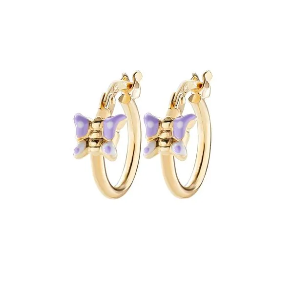 Amen Children's Yellow Gold Plated Stainless Steel Earrings SVS Fine Jewelry Oceanside, NY