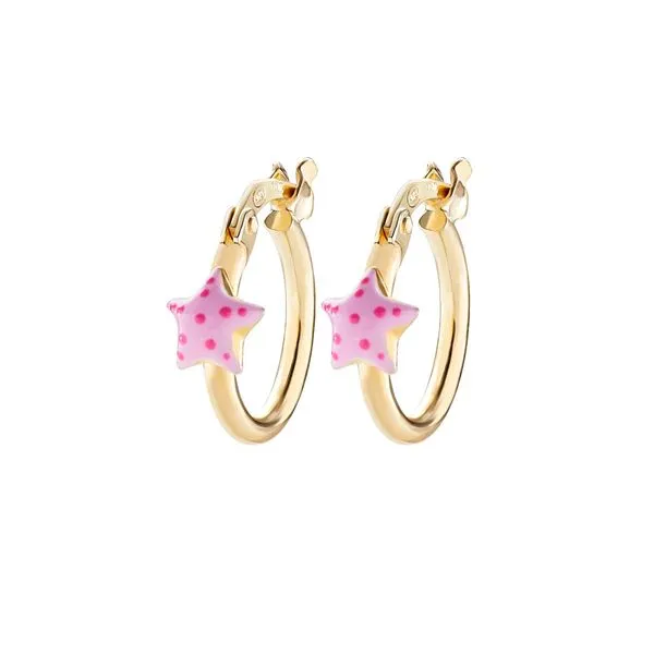 Amen Children's Yellow Gold Plated Stainless Steel Earrings SVS Fine Jewelry Oceanside, NY