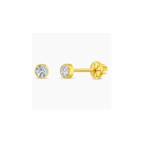 In Season Jewelry Yellow Gold & Tiny CZ Earrings SVS Fine Jewelry Oceanside, NY
