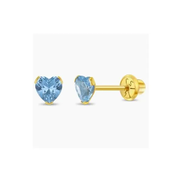 In Season Jewelry Yellow Gold & CZ Heart Earrings SVS Fine Jewelry Oceanside, NY