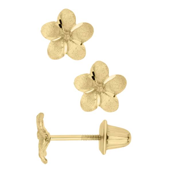 Kiddie Kraft Yellow Gold Flower Earrings SVS Fine Jewelry Oceanside, NY