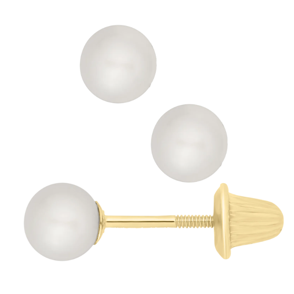 Kiddie Kraft Yellow Gold Cultured Pearl Earrings SVS Fine Jewelry Oceanside, NY