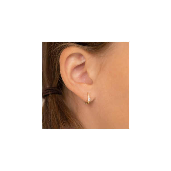 In Season Jewelry Yellow Gold Huggie Earrings Image 2 SVS Fine Jewelry Oceanside, NY