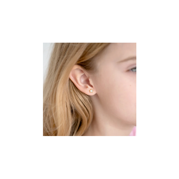 In Season Jewelry Yellow Gold Star Earrings Image 2 SVS Fine Jewelry Oceanside, NY