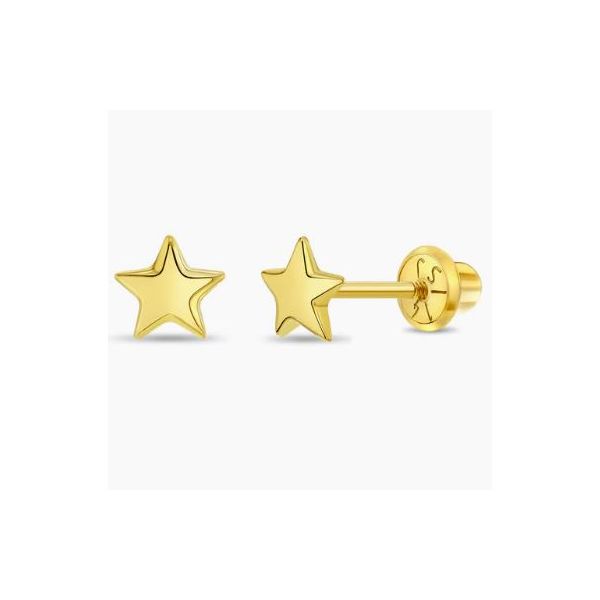 In Season Jewelry Yellow Gold Puffed Star Earrings SVS Fine Jewelry Oceanside, NY