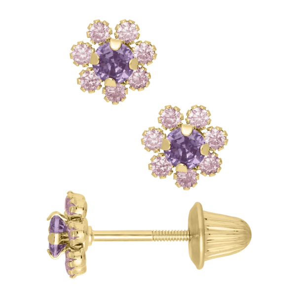 Kiddie Kraft Yellow Gold Flower Earrings SVS Fine Jewelry Oceanside, NY