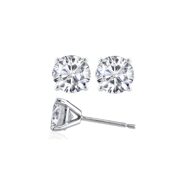 14K White Gold Lab Grown Diamond Stud Earrings 1.80Cttw SVS Fine Jewelry Oceanside, NY