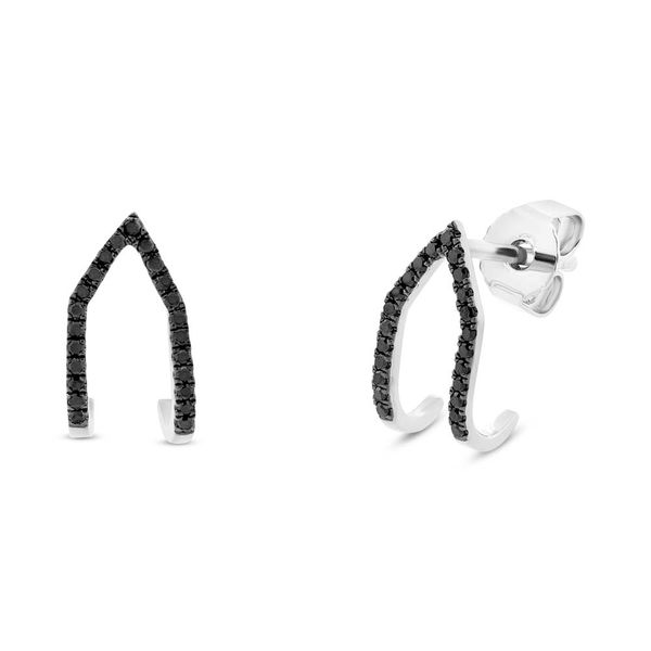 14K White Gold and Black Diamond Stud Earrings 0.15Cttw SVS Fine Jewelry Oceanside, NY