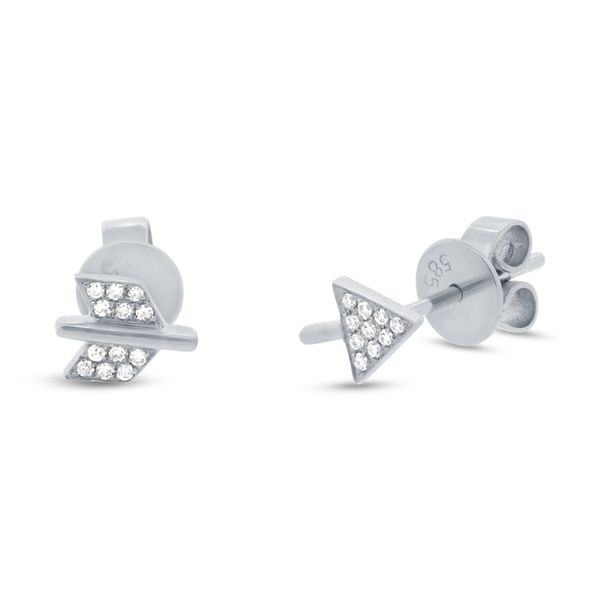 White Gold and Diamond Stud Earrings SVS Fine Jewelry Oceanside, NY