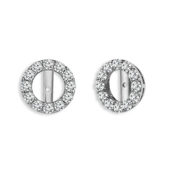 White Gold & Diamond Earring Jackets Image 2 SVS Fine Jewelry Oceanside, NY