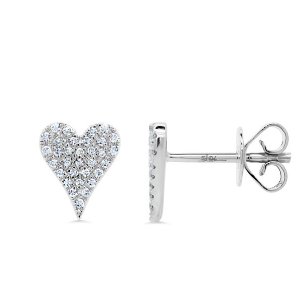 White Gold and Diamond Stud Earrings Image 2 SVS Fine Jewelry Oceanside, NY