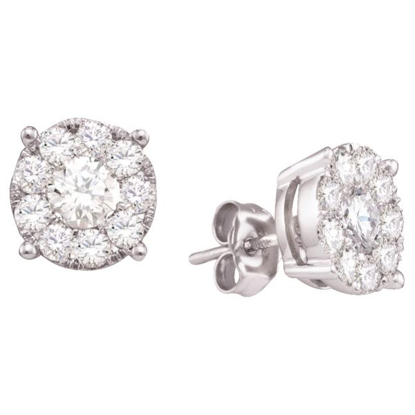 White Gold & Diamond Stud Earrings SVS Fine Jewelry Oceanside, NY