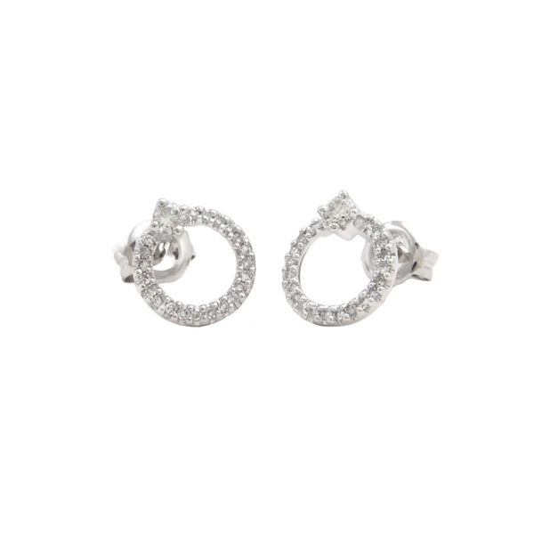 White Gold Diamond Stud Earrings SVS Fine Jewelry Oceanside, NY