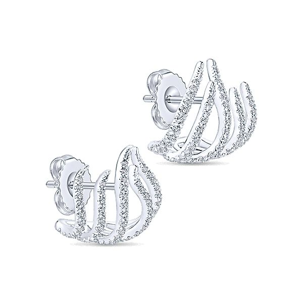 Gabriel & Co. Kaslique Collection White Gold & Diamond Earrings Image 2 SVS Fine Jewelry Oceanside, NY