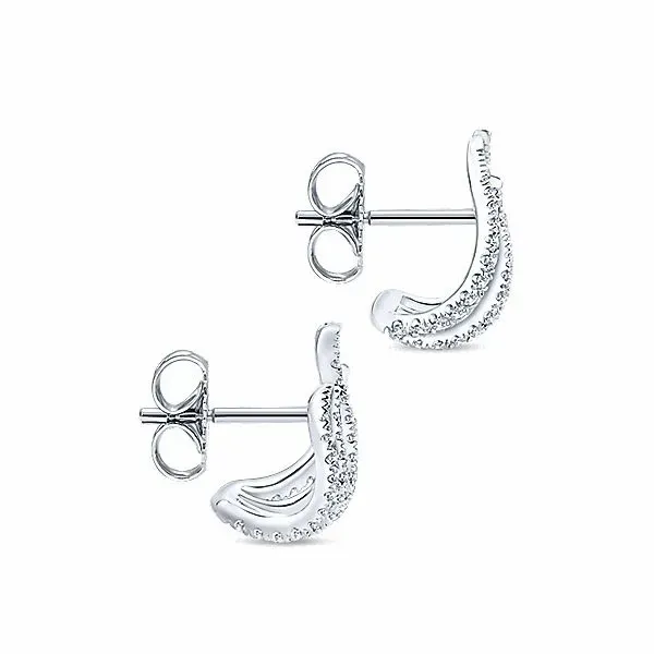 Gabriel & Co. Kaslique Collection White Gold & Diamond Earrings Image 3 SVS Fine Jewelry Oceanside, NY