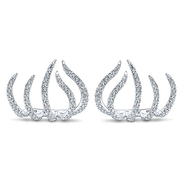 Gabriel & Co. Kaslique Collection White Gold & Diamond Earrings SVS Fine Jewelry Oceanside, NY