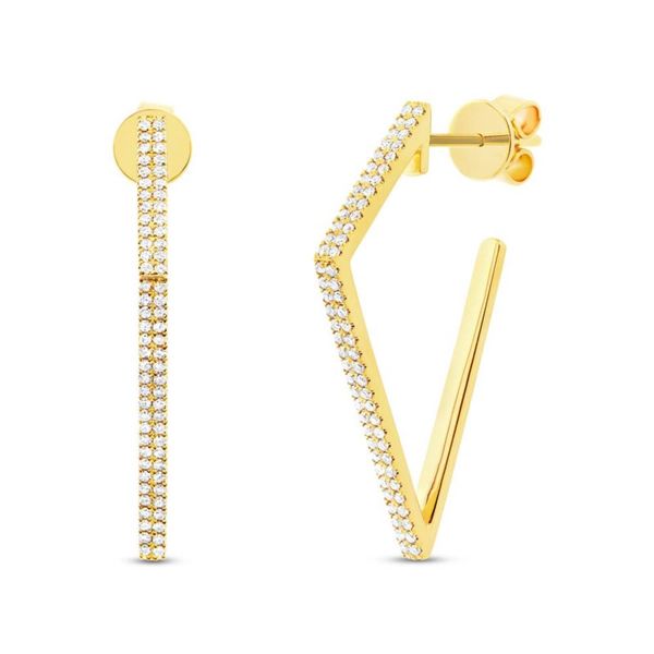 Yellow Gold And Diamond Stud Earrings SVS Fine Jewelry Oceanside, NY