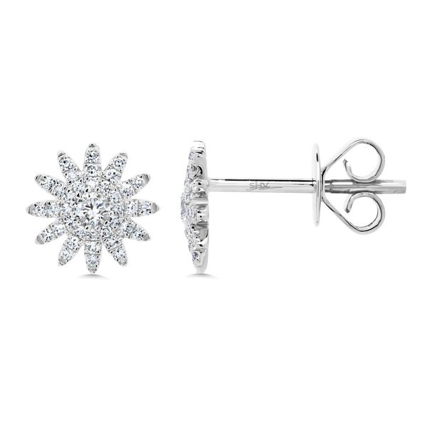 White Gold and Diamond Studs Image 2 SVS Fine Jewelry Oceanside, NY