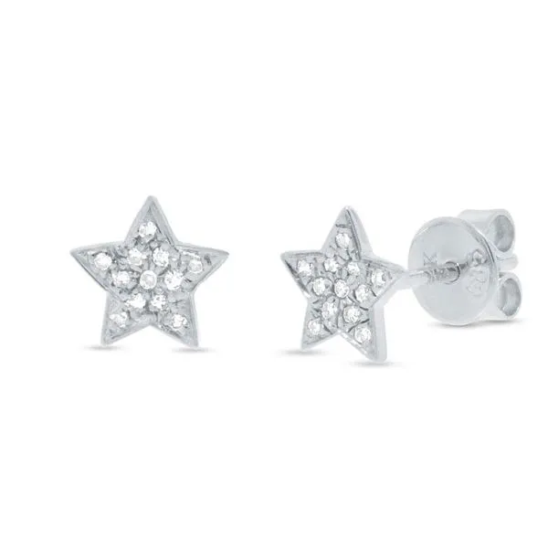 White Gold and Diamond Stud Earrings SVS Fine Jewelry Oceanside, NY