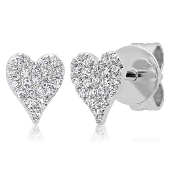 Shy Creation 14K White Gold and Diamond Stud Earrings SVS Fine Jewelry Oceanside, NY