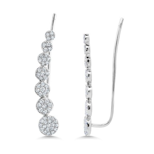 Shy Creation White Gold And Diamond Ear Crawler Earrings Image 2 SVS Fine Jewelry Oceanside, NY