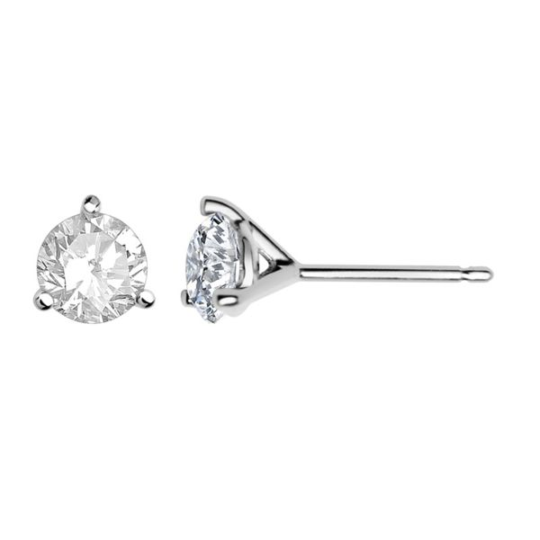 14K White Gold And Diamond Studs, 1.00Cttw SVS Fine Jewelry Oceanside, NY