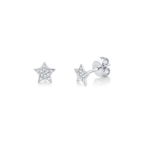 Shy Creation Diamond Pave Star Earrings, .07ctw SVS Fine Jewelry Oceanside, NY