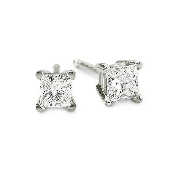 Princess Cut Diamond Studs .81ctw SVS Fine Jewelry Oceanside, NY