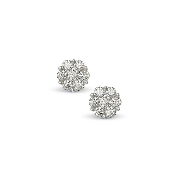 Diamond Flower Cluster Stud Earrings, 0.50cttw SVS Fine Jewelry Oceanside, NY