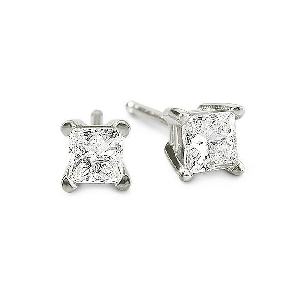 Princess Diamond Stud Earrings, .27Cttw SVS Fine Jewelry Oceanside, NY