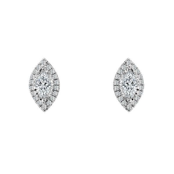 SVS Signature Halo Collection Marquise Halo Diamond Studs SVS Fine Jewelry Oceanside, NY