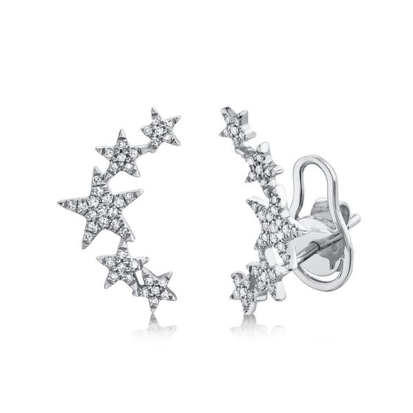 Shy Creation Diamond Star Climber Earrings SVS Fine Jewelry Oceanside, NY