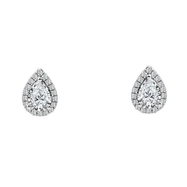 SVS Signature Pear Halo Collection Diamond Studs SVS Fine Jewelry Oceanside, NY