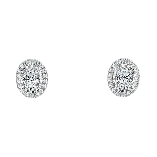SVS Signature Halo Collection Oval Halo Diamond Studs, .80ctw SVS Fine Jewelry Oceanside, NY