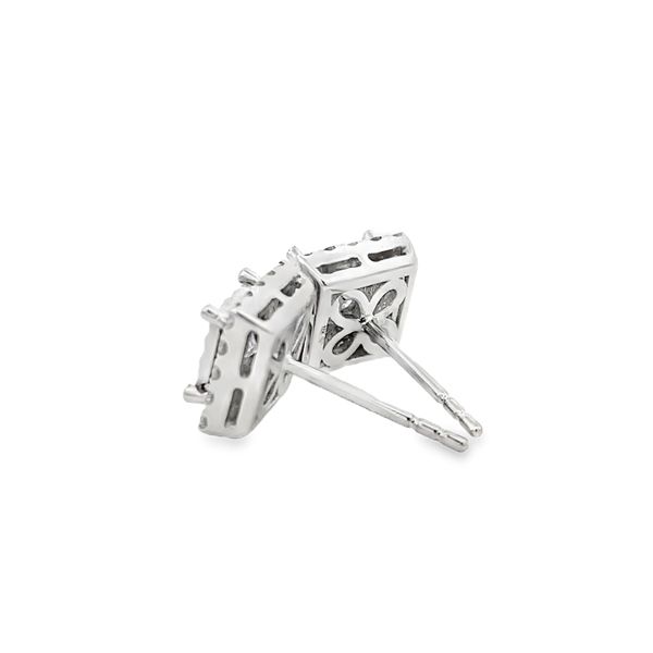 SVS Signature Halo Collection Princess Halo Diamond Studs, .81ctw Image 2 SVS Fine Jewelry Oceanside, NY