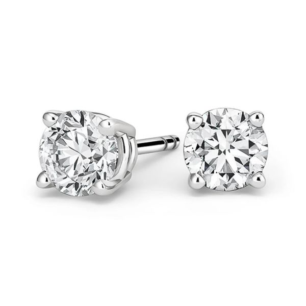 White Gold And Lab Grown Diamond Studs, 3.01Cttw SVS Fine Jewelry Oceanside, NY