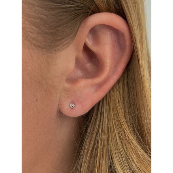 White Gold Diamond Studs, 0.11Cttw Image 3 SVS Fine Jewelry Oceanside, NY