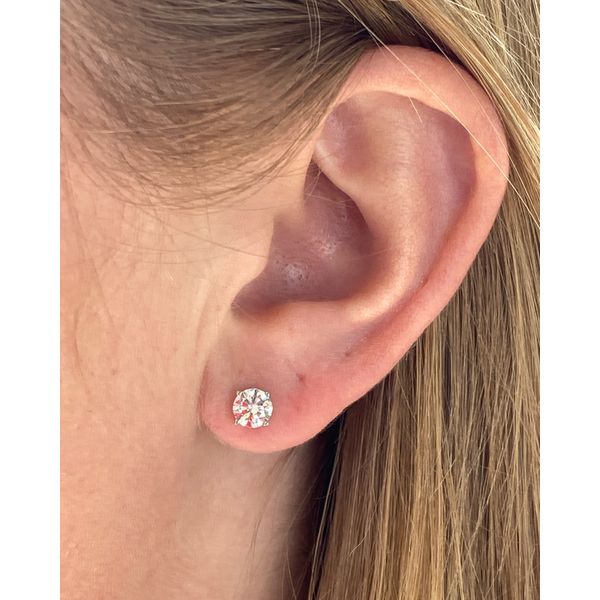 White Gold Diamond Studs, 1.25Cttw Image 5 SVS Fine Jewelry Oceanside, NY