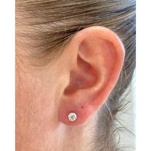 White Gold Diamond 3 Prong Studs, 1Cttw Image 4 SVS Fine Jewelry Oceanside, NY