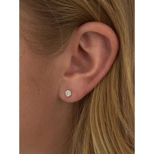 White Gold Diamond Studs, 0.68Cttw Image 2 SVS Fine Jewelry Oceanside, NY