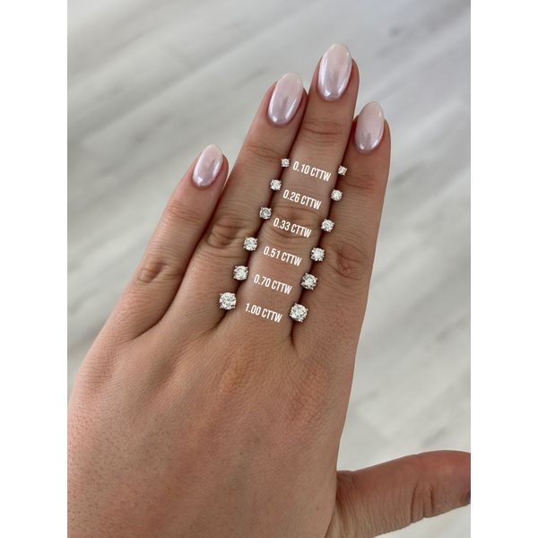 White Gold Diamond Studs, 0.73Cttw Image 3 SVS Fine Jewelry Oceanside, NY