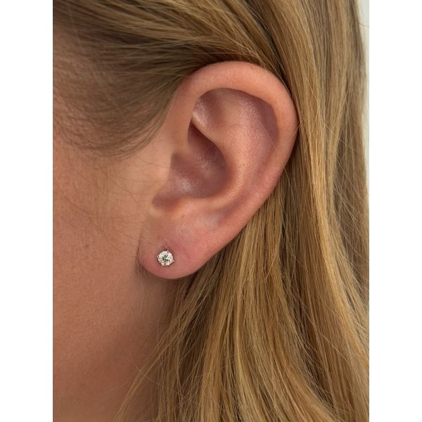White Gold Diamond Studs, 0.49Cttw Image 2 SVS Fine Jewelry Oceanside, NY
