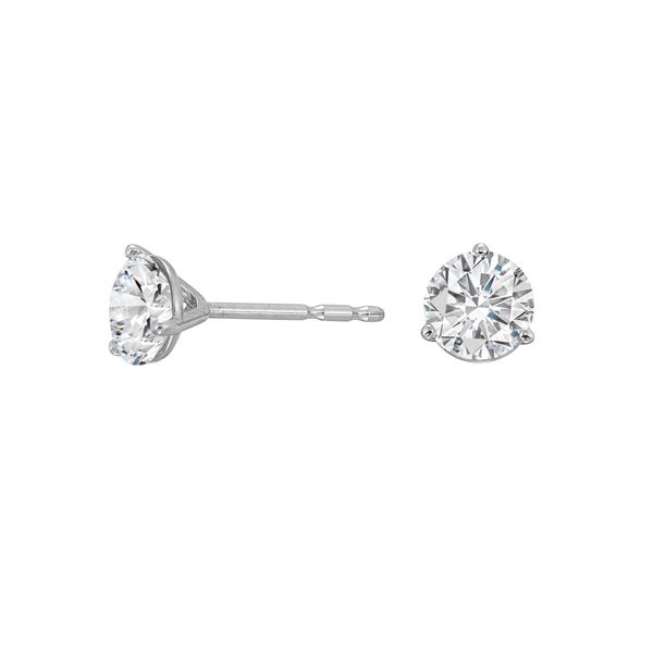 White Gold Diamond 3 Prong Studs, 1Cttw Image 3 SVS Fine Jewelry Oceanside, NY
