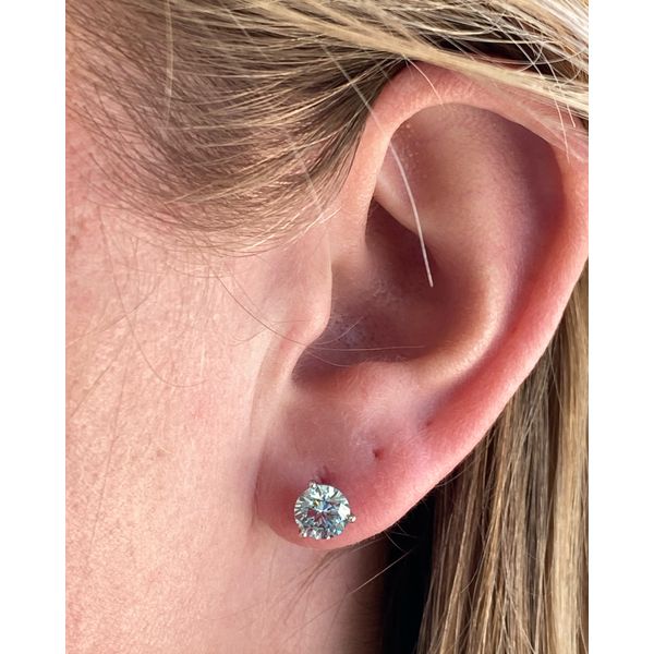 Lab Grown Blue Diamond Stud Earrings | 2.00ctw Image 2 SVS Fine Jewelry Oceanside, NY